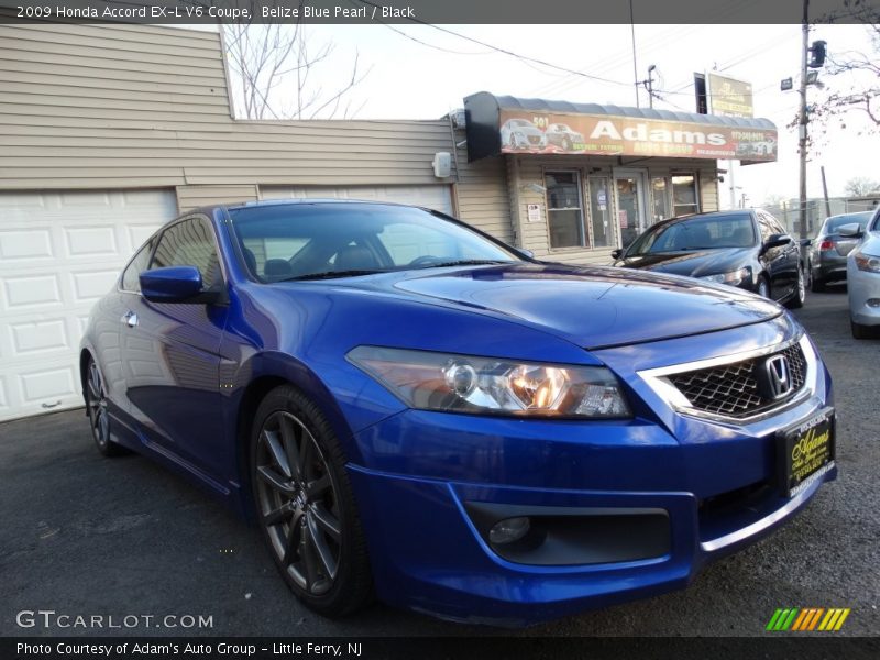 Belize Blue Pearl / Black 2009 Honda Accord EX-L V6 Coupe