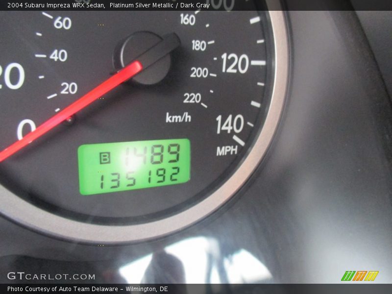 Platinum Silver Metallic / Dark Gray 2004 Subaru Impreza WRX Sedan