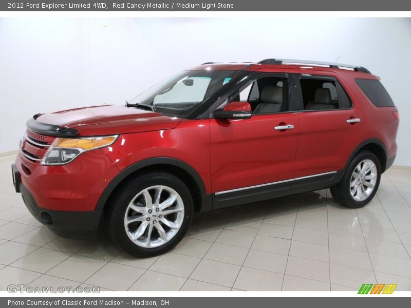 Red Candy Metallic / Medium Light Stone 2012 Ford Explorer Limited 4WD