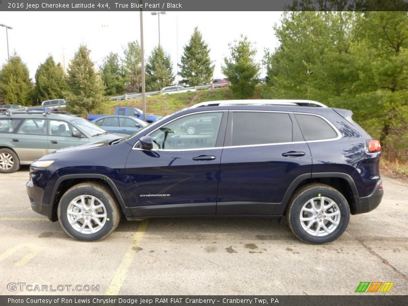 True Blue Pearl / Black 2016 Jeep Cherokee Latitude 4x4