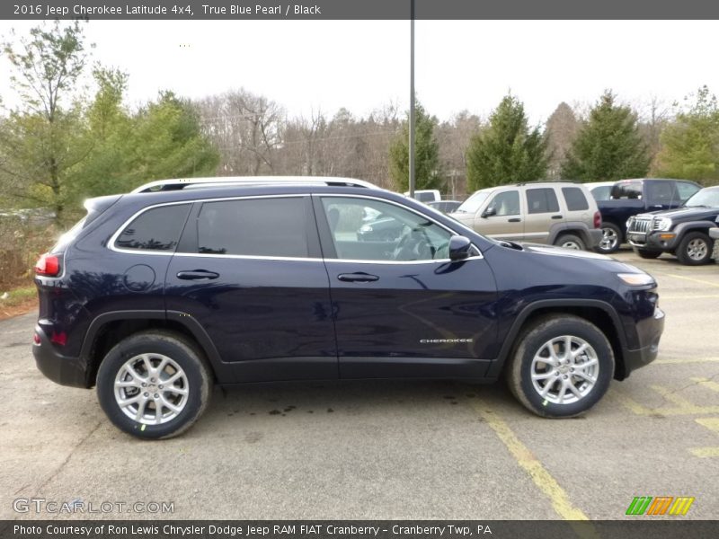 True Blue Pearl / Black 2016 Jeep Cherokee Latitude 4x4