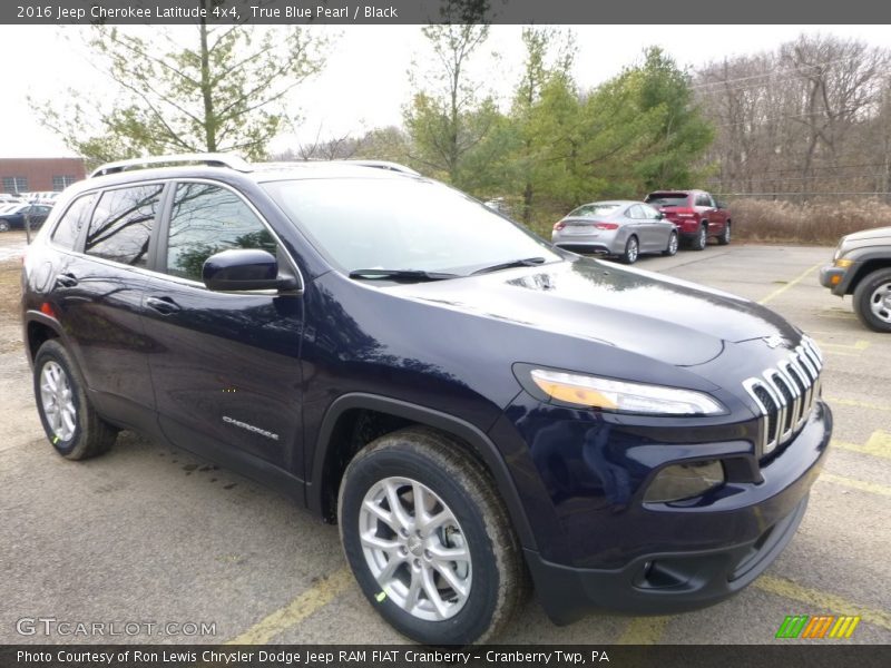 True Blue Pearl / Black 2016 Jeep Cherokee Latitude 4x4