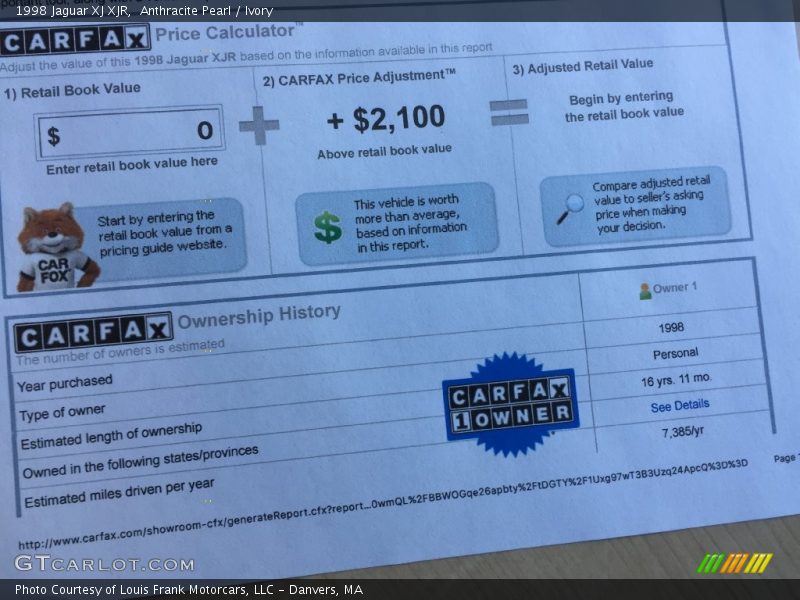 Anthracite Pearl / Ivory 1998 Jaguar XJ XJR