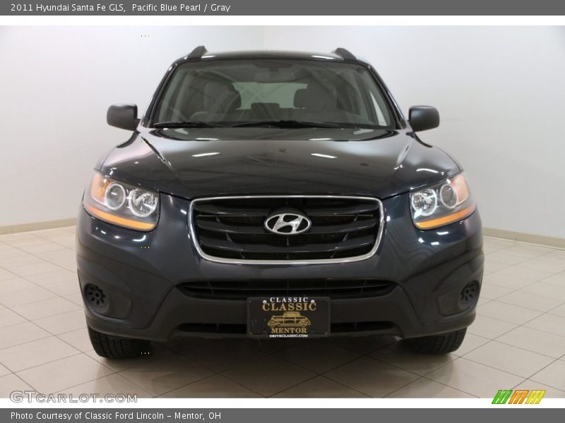 Pacific Blue Pearl / Gray 2011 Hyundai Santa Fe GLS
