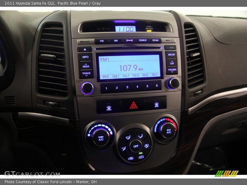 Pacific Blue Pearl / Gray 2011 Hyundai Santa Fe GLS