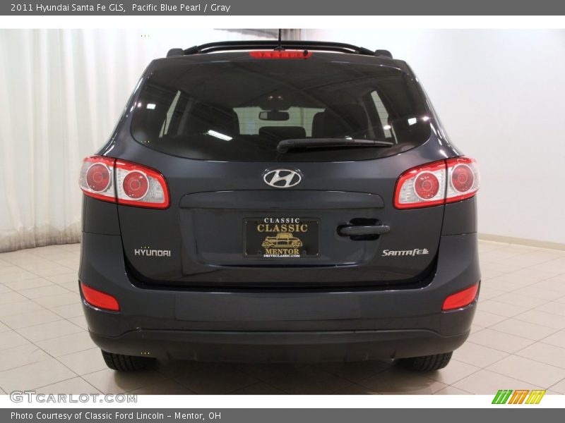 Pacific Blue Pearl / Gray 2011 Hyundai Santa Fe GLS