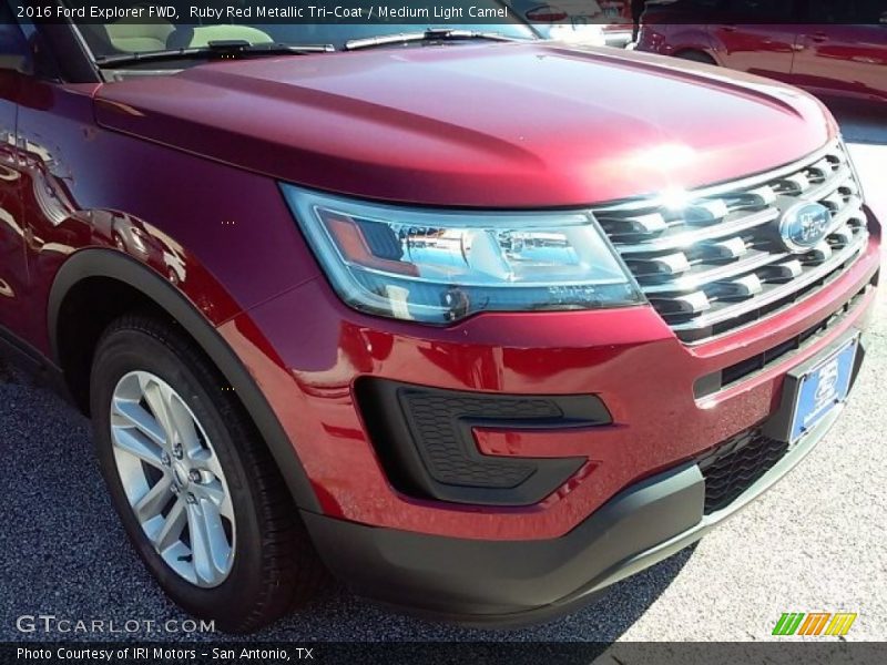 Ruby Red Metallic Tri-Coat / Medium Light Camel 2016 Ford Explorer FWD