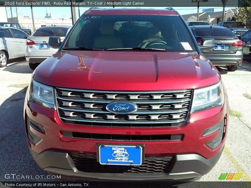 Ruby Red Metallic Tri-Coat / Medium Light Camel 2016 Ford Explorer FWD