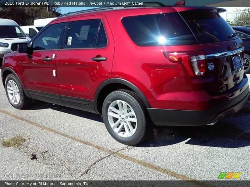 Ruby Red Metallic Tri-Coat / Medium Light Camel 2016 Ford Explorer FWD