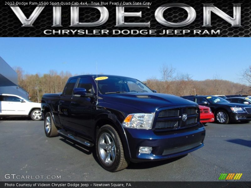 True Blue Pearl / Dark Slate Gray 2012 Dodge Ram 1500 Sport Quad Cab 4x4