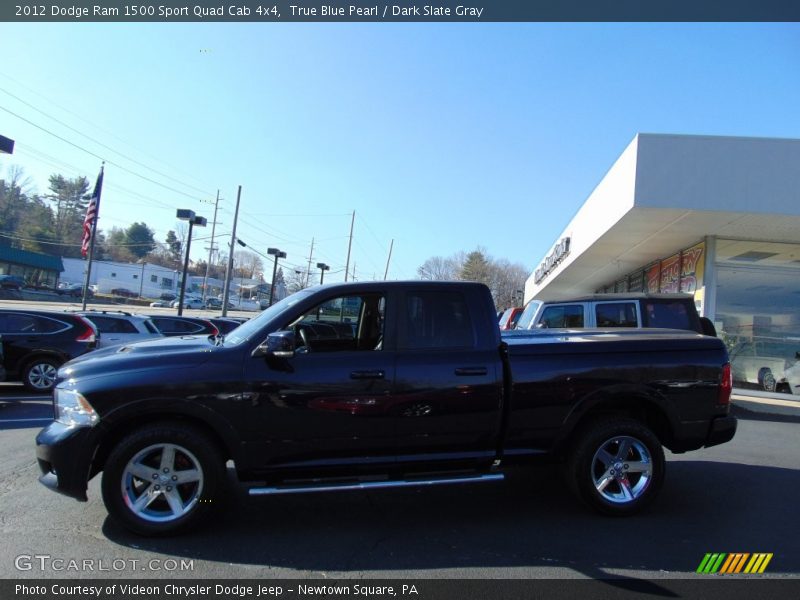 True Blue Pearl / Dark Slate Gray 2012 Dodge Ram 1500 Sport Quad Cab 4x4