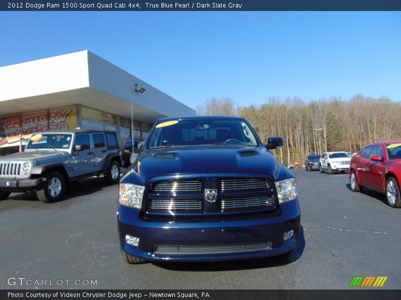 True Blue Pearl / Dark Slate Gray 2012 Dodge Ram 1500 Sport Quad Cab 4x4