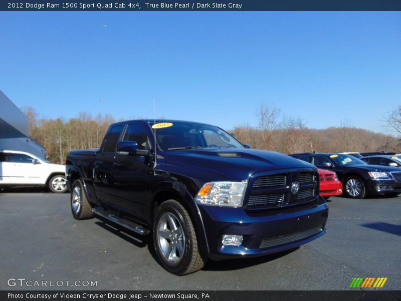 True Blue Pearl / Dark Slate Gray 2012 Dodge Ram 1500 Sport Quad Cab 4x4