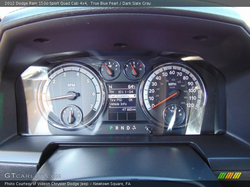 True Blue Pearl / Dark Slate Gray 2012 Dodge Ram 1500 Sport Quad Cab 4x4