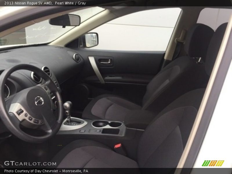 Pearl White / Gray 2013 Nissan Rogue SV AWD