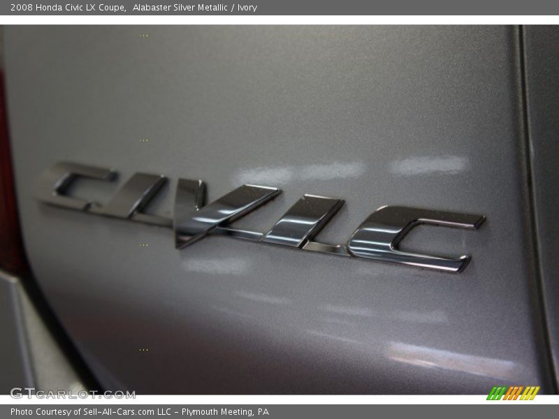 Alabaster Silver Metallic / Ivory 2008 Honda Civic LX Coupe