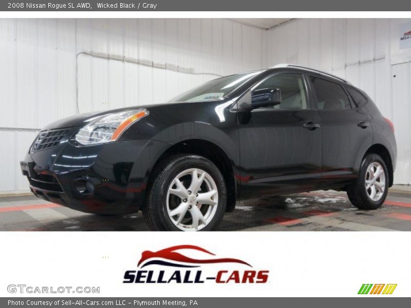 Wicked Black / Gray 2008 Nissan Rogue SL AWD