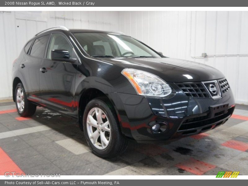 Wicked Black / Gray 2008 Nissan Rogue SL AWD