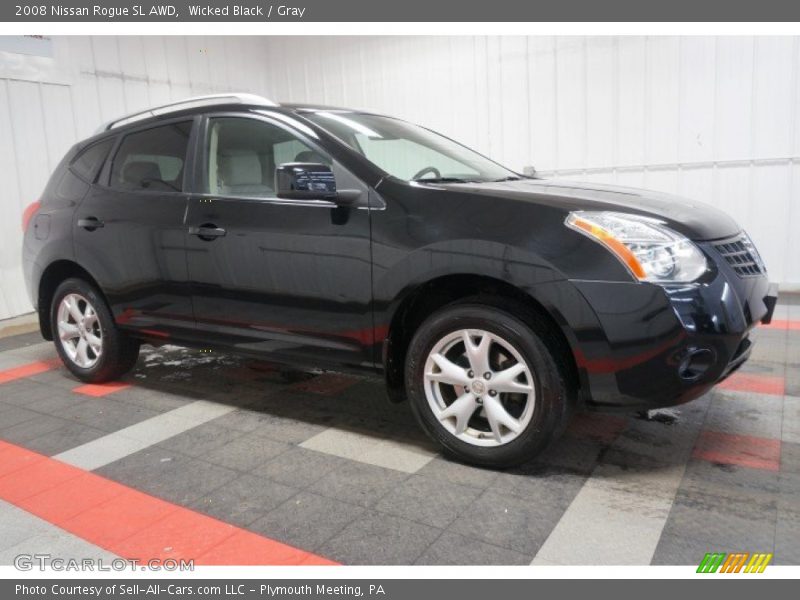 Wicked Black / Gray 2008 Nissan Rogue SL AWD