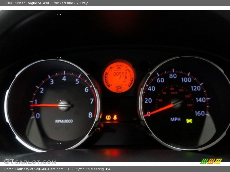 Wicked Black / Gray 2008 Nissan Rogue SL AWD