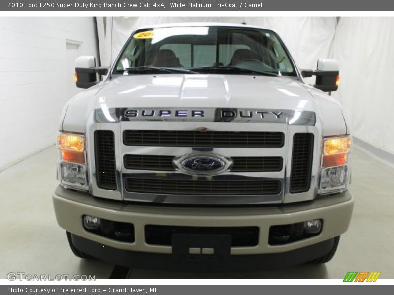 White Platinum Tri-Coat / Camel 2010 Ford F250 Super Duty King Ranch Crew Cab 4x4