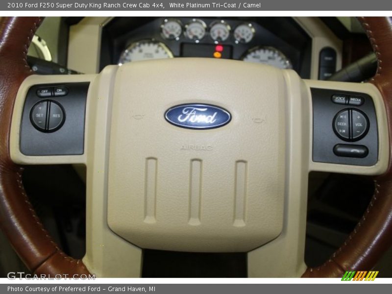 White Platinum Tri-Coat / Camel 2010 Ford F250 Super Duty King Ranch Crew Cab 4x4