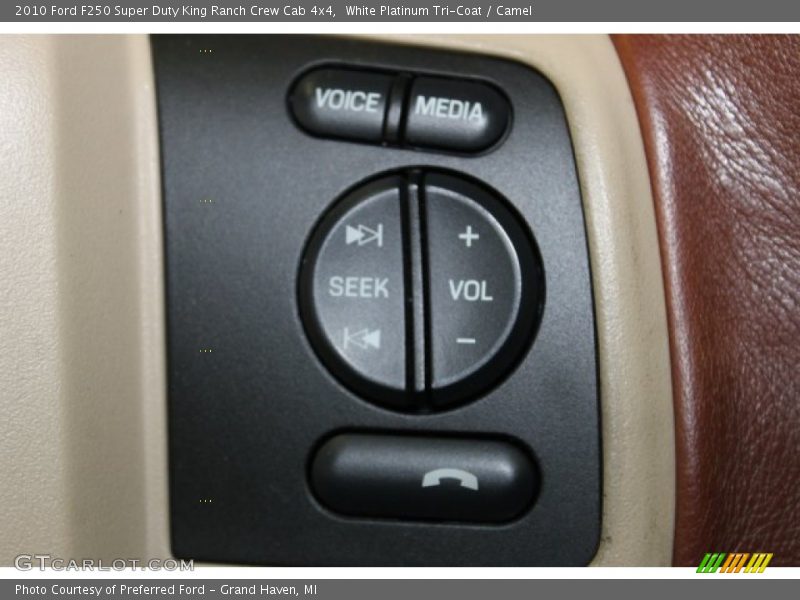 White Platinum Tri-Coat / Camel 2010 Ford F250 Super Duty King Ranch Crew Cab 4x4