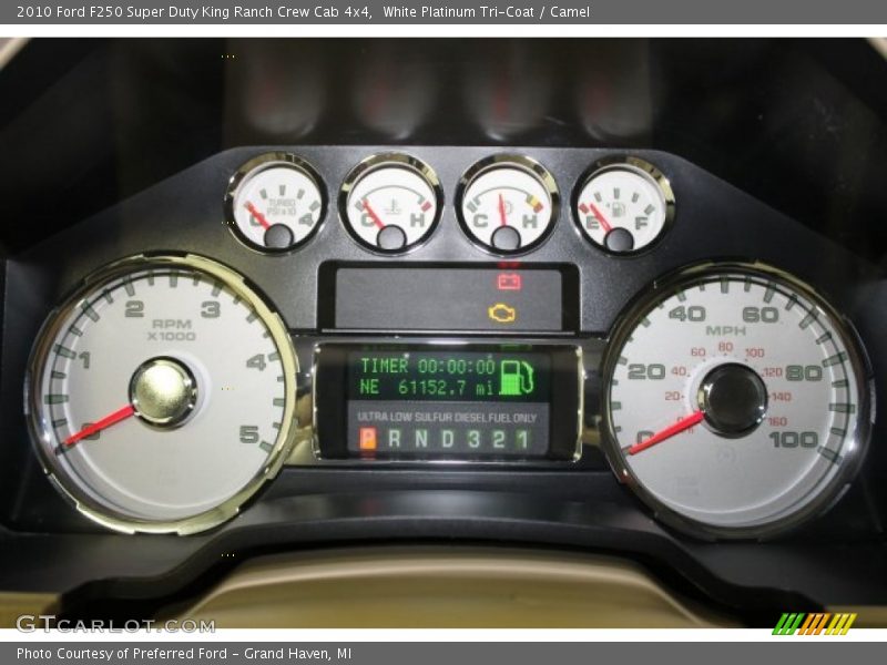 White Platinum Tri-Coat / Camel 2010 Ford F250 Super Duty King Ranch Crew Cab 4x4