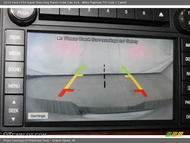 White Platinum Tri-Coat / Camel 2010 Ford F250 Super Duty King Ranch Crew Cab 4x4
