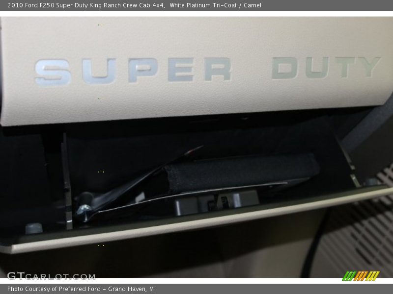 White Platinum Tri-Coat / Camel 2010 Ford F250 Super Duty King Ranch Crew Cab 4x4