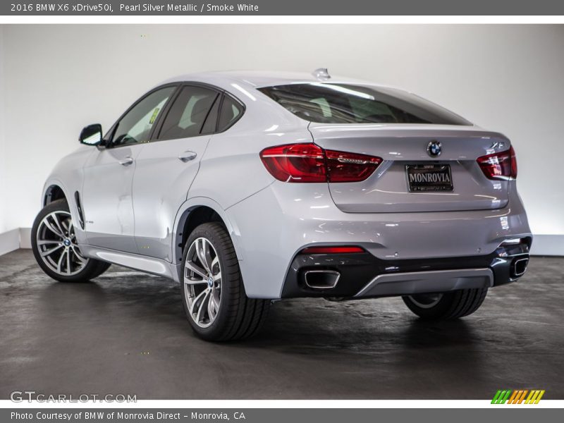 Pearl Silver Metallic / Smoke White 2016 BMW X6 xDrive50i