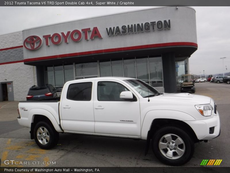 Super White / Graphite 2012 Toyota Tacoma V6 TRD Sport Double Cab 4x4