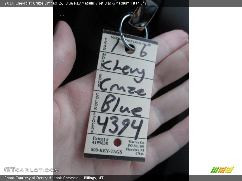 Blue Ray Metallic / Jet Black/Medium Titanium 2016 Chevrolet Cruze Limited LS