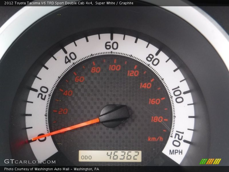 Super White / Graphite 2012 Toyota Tacoma V6 TRD Sport Double Cab 4x4
