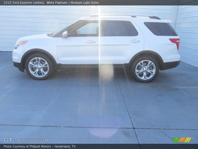 White Platinum / Medium Light Stone 2015 Ford Explorer Limited