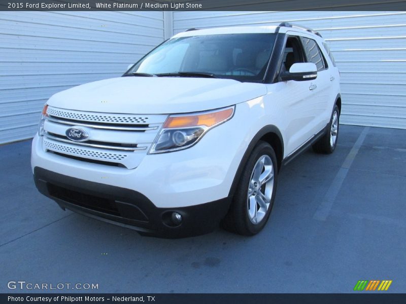 White Platinum / Medium Light Stone 2015 Ford Explorer Limited