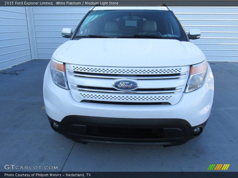 White Platinum / Medium Light Stone 2015 Ford Explorer Limited