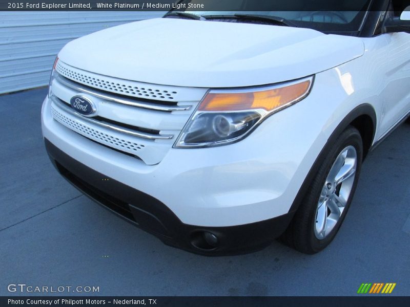 White Platinum / Medium Light Stone 2015 Ford Explorer Limited