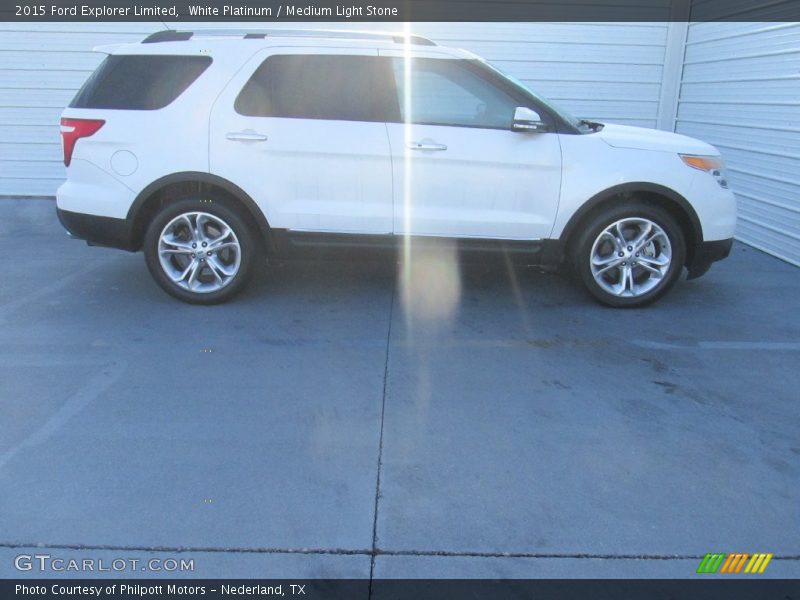 White Platinum / Medium Light Stone 2015 Ford Explorer Limited