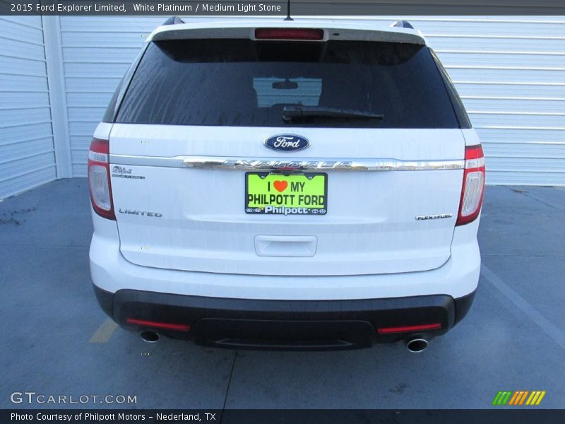 White Platinum / Medium Light Stone 2015 Ford Explorer Limited