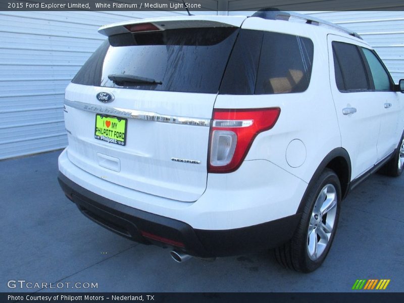 White Platinum / Medium Light Stone 2015 Ford Explorer Limited