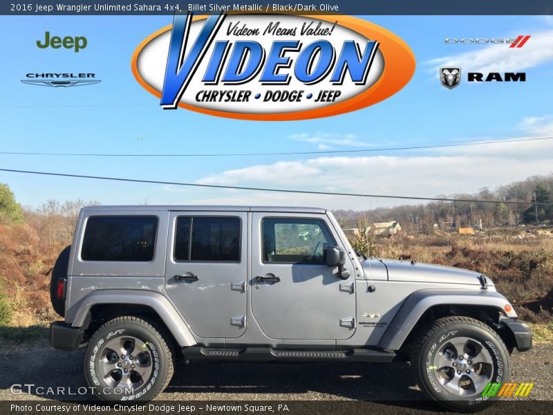 Billet Silver Metallic / Black/Dark Olive 2016 Jeep Wrangler Unlimited Sahara 4x4