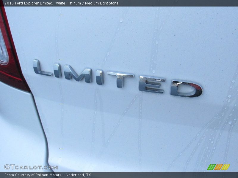 White Platinum / Medium Light Stone 2015 Ford Explorer Limited