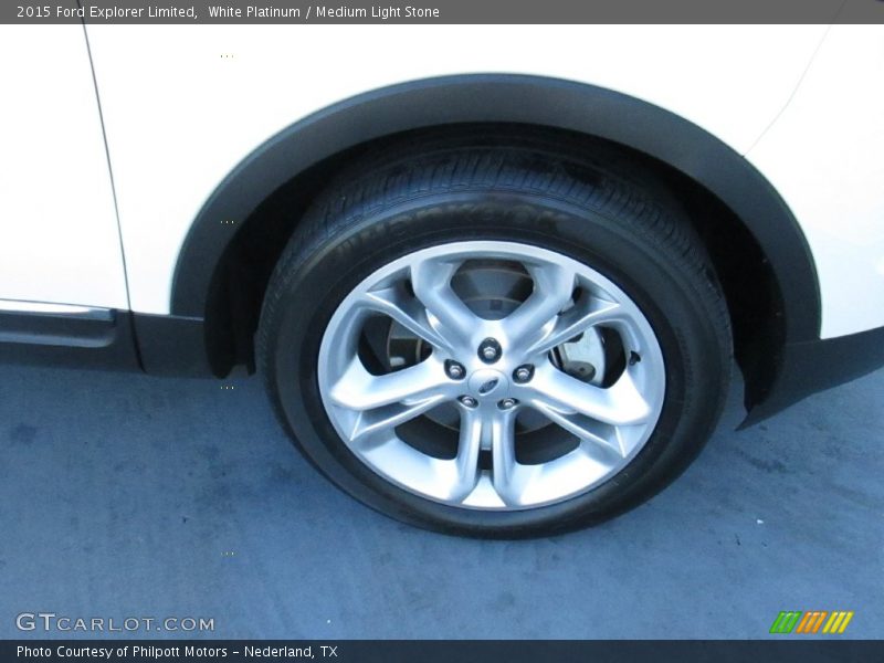 White Platinum / Medium Light Stone 2015 Ford Explorer Limited