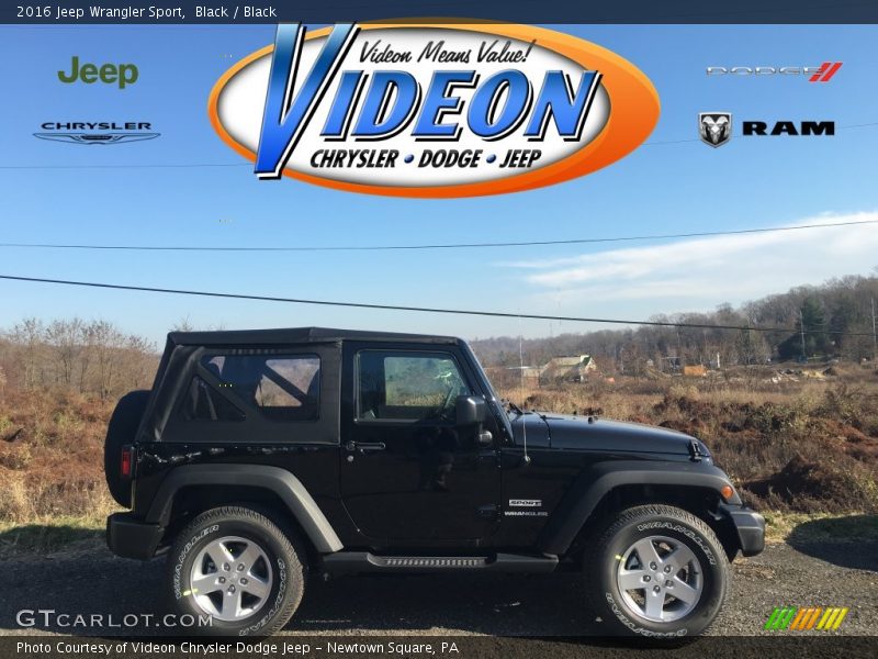 Black / Black 2016 Jeep Wrangler Sport
