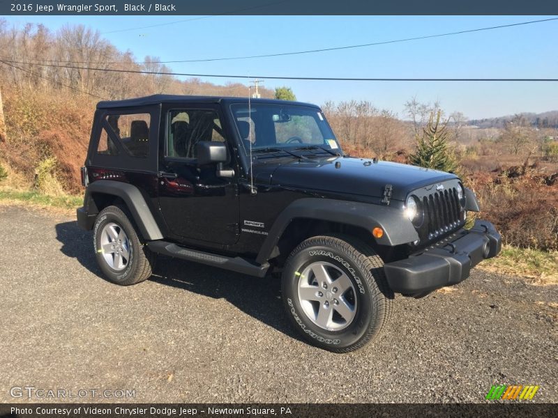 Black / Black 2016 Jeep Wrangler Sport