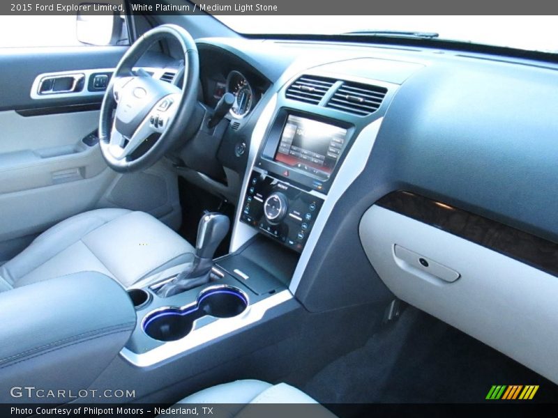 White Platinum / Medium Light Stone 2015 Ford Explorer Limited