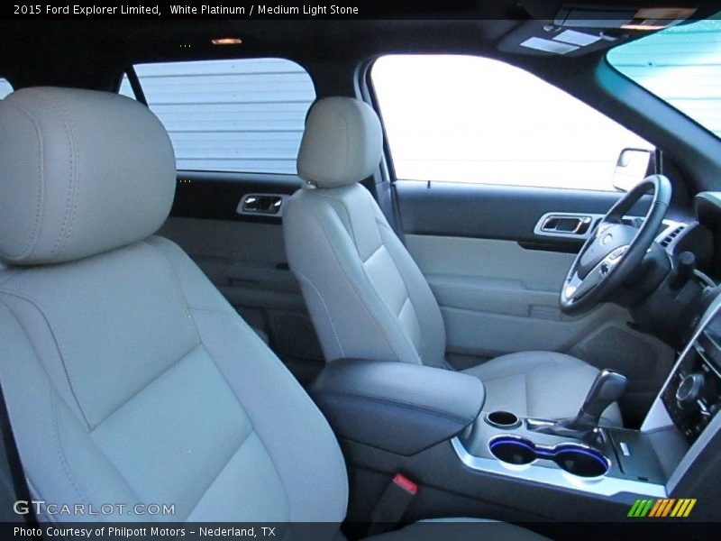 White Platinum / Medium Light Stone 2015 Ford Explorer Limited