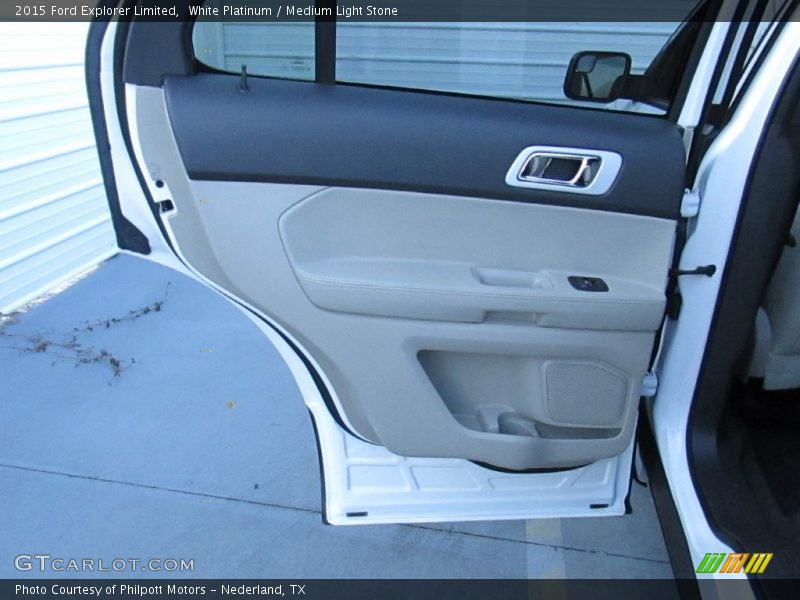 White Platinum / Medium Light Stone 2015 Ford Explorer Limited