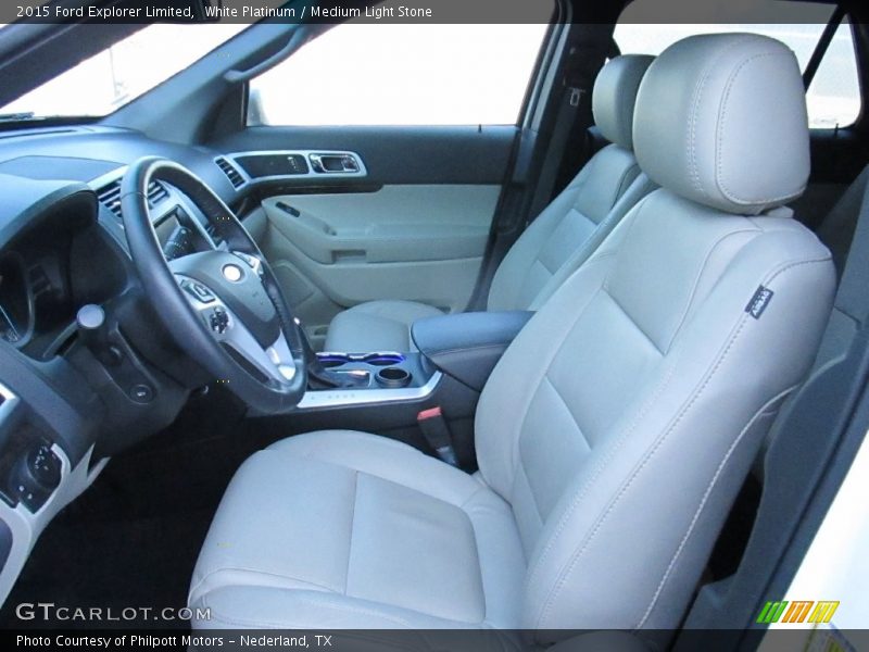 White Platinum / Medium Light Stone 2015 Ford Explorer Limited